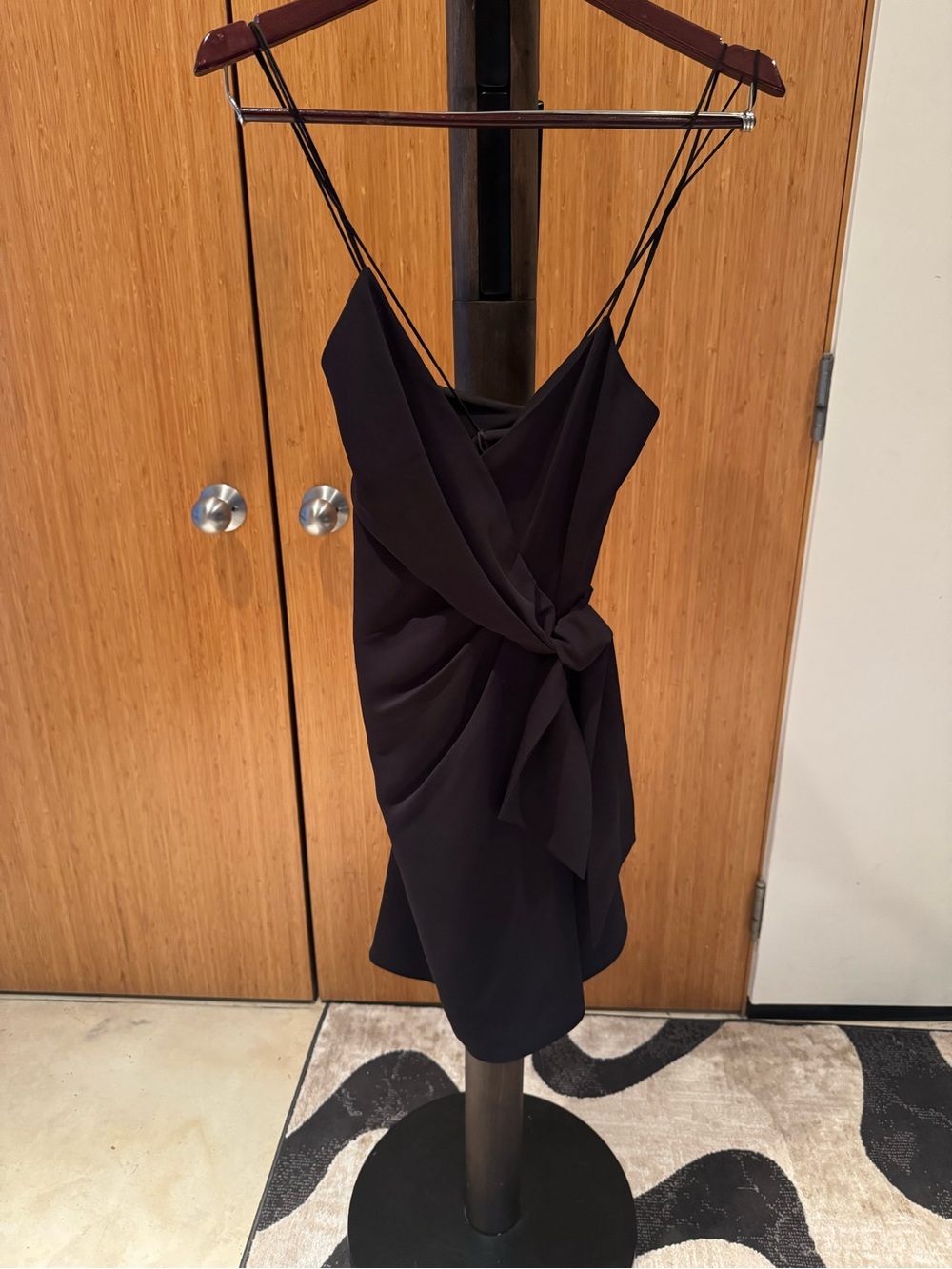 NWT’s Alice + Olivia Black Draped Strappy Mini Dress Size 6